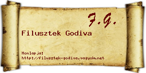 Filusztek Godiva névjegykártya